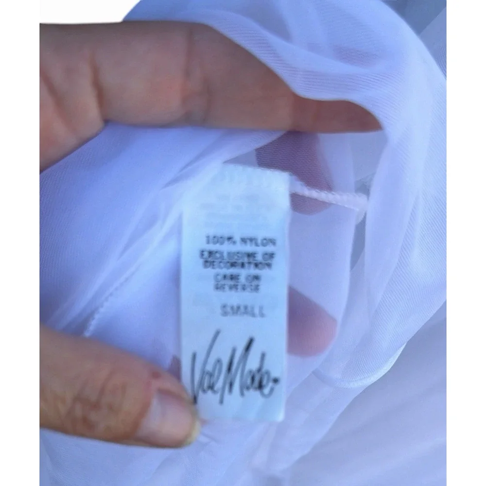 Vintage Vale Mode Sheer Lace Robe White Bridal Lingerie Nylon USA Small